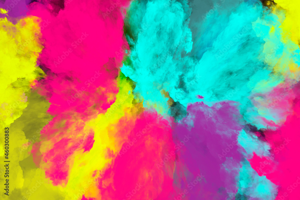Bright juicy colored background, smoke. Wallpaper paints. The festival of colors.