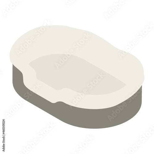 Dog, cat pet bed isometric view isolated on white background