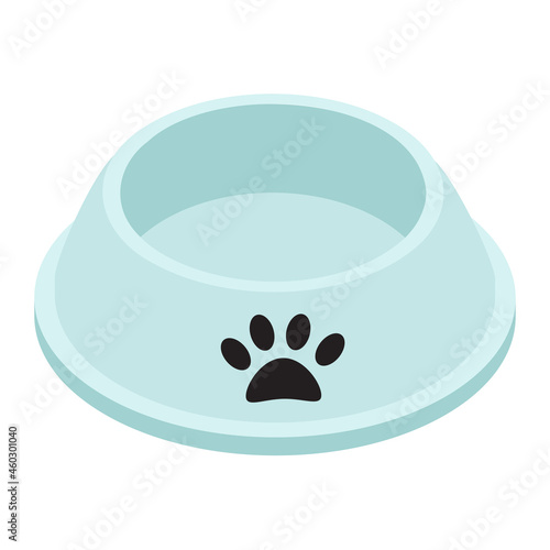 Empty pet bowl for cat. Isolated on white background