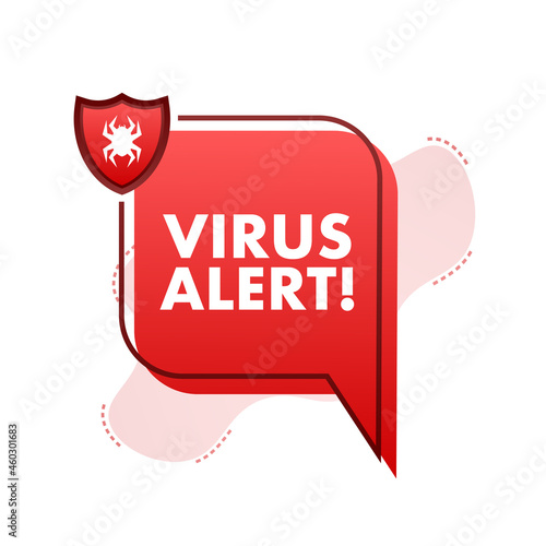Fraud alert. Security Audit, Virus Scanning, Cleaning, Eliminating Malware, Ransomware Vector stock illustration.