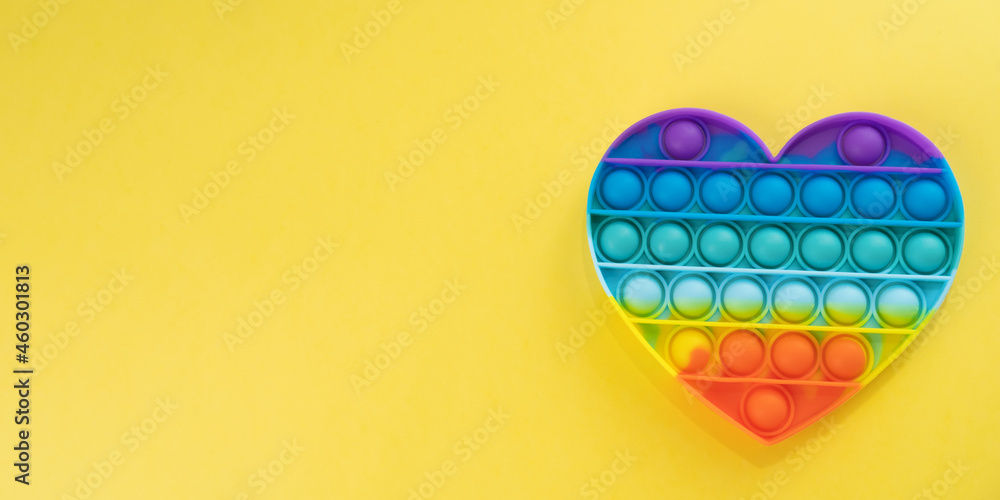 Pop It Fidget Toy Rainbow heart. Pop It Fidget Toy Rainbow heart.
