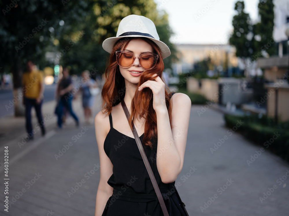 pretty woman outdoors walk rest trips emotions