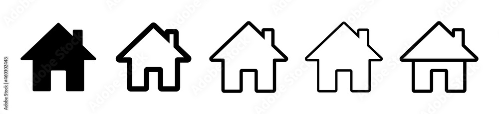 House icon set. Set of black house, Real estate symbols, vector illustration House icon set. Set of black house, Real estate symbols, vector illustration