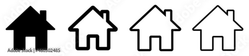 House icon set. Set of black house, Real estate symbols, vector illustration