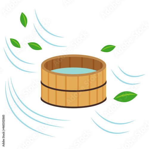 風邪と風呂桶のイラスト