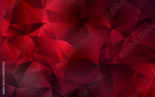 Dark Red vector gradient triangles texture.