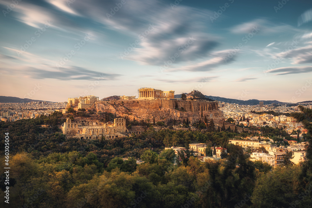 Overlooking the Acropolis at sunset