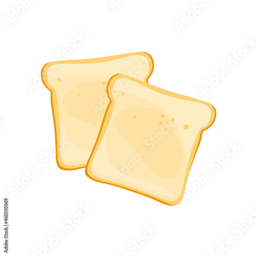 Vector illustration two toast bread slices.Toast icon flat design top view