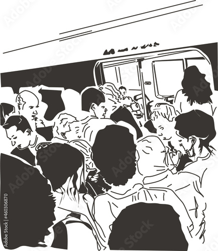 Personas tomando el tren
