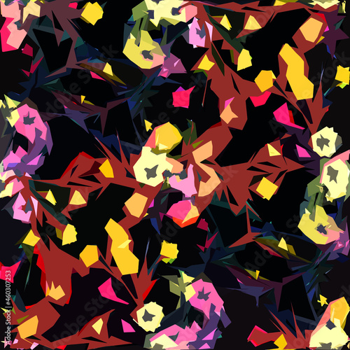 Abstract diagonal pattern from a modified image of a mixed autumn forest. Diagonal ornament in natural colors of autumn forest camouflage Leopard pattern.