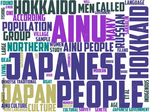 Fotografie ainu typography, wordcloud, wordart, ainu,japan,hokkaido,nature,white