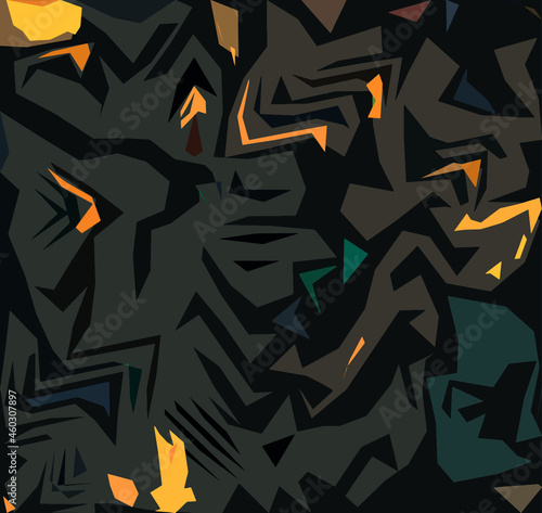 Abstract diagonal pattern from a modified image of a mixed autumn forest. Diagonal ornament in natural colors of autumn forest camouflage Leopard pattern.