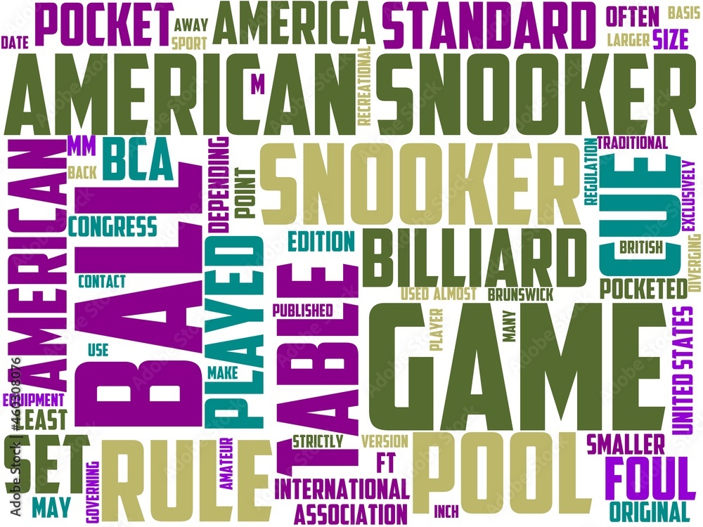 american snooker typography, wordcloud, wordart, sport,snooker,game,american,competition