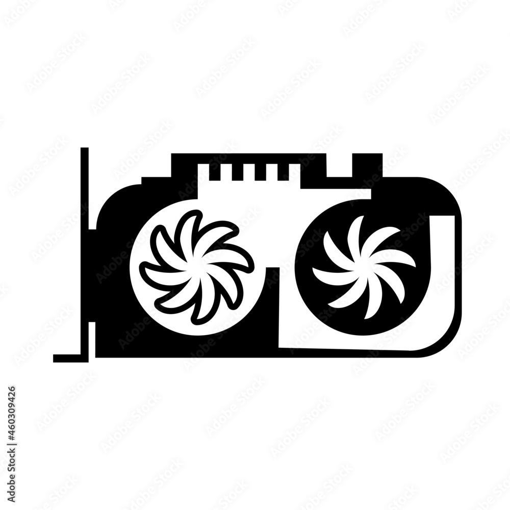 graphic card icon isolated on a white backgrond. graphic card icon isolated on a white backgrond.