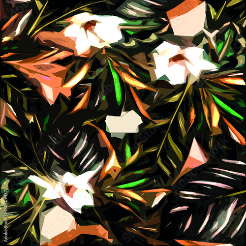 Abstract diagonal pattern from a modified image of a mixed autumn forest. Diagonal ornament in natural colors of autumn forest camouflage Leopard pattern.