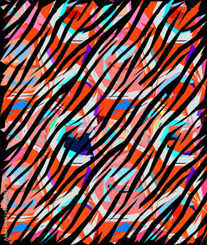 Abstract diagonal pattern from a modified image of a mixed autumn forest. Diagonal ornament in natural colors of autumn forest camouflage Leopard pattern.