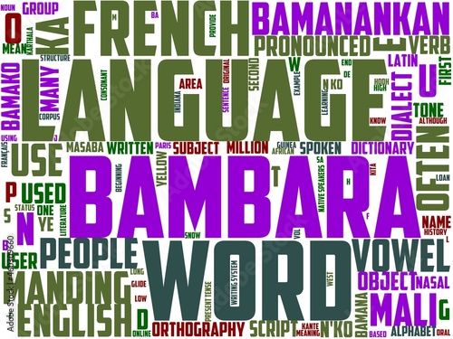 bambara typography, wordcloud, wordart, food,organic,healthy,vegetarian,snack photo
