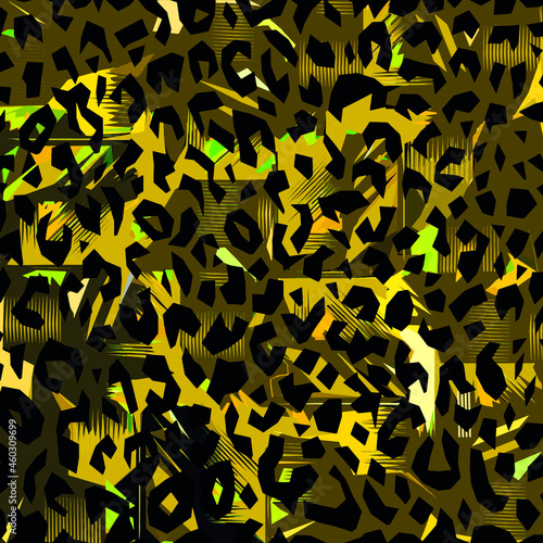 Abstract diagonal pattern from a modified image of a mixed autumn forest. Diagonal ornament in natural colors of autumn forest camouflage Leopard pattern.