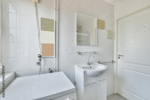 Wallpaper Mural White interior of modern bathroom Torontodigital.ca