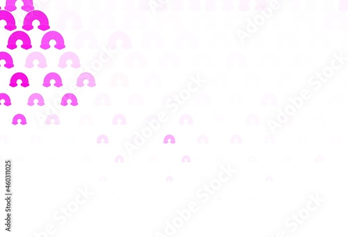 Light Pink vector pattern with rainbow elements.