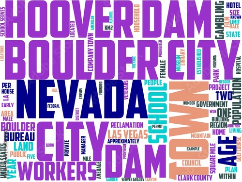 boulder city typography, wordcloud, wordart, landscape,nevada,nature,usa,travel