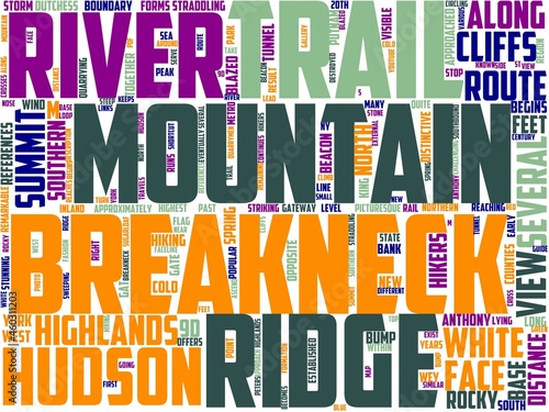 Photos breakneck mountain typography, wordcloud, wordart, breakneck,ridge,nature,mounta