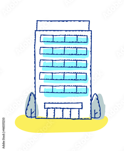 6階建てのビルのイラスト
