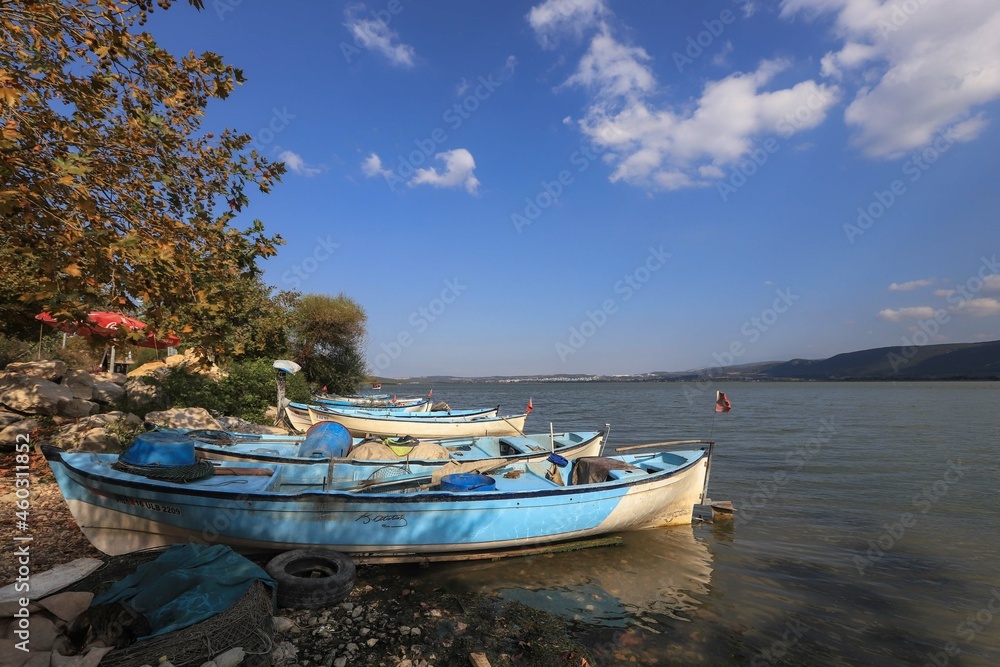 Bursa - Turkey 28. September.2021 Gölyazı district is a peninsula famous for fishing.