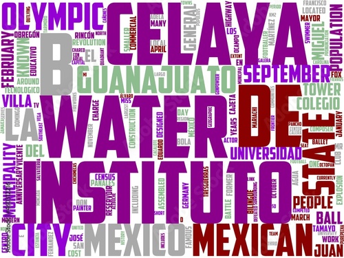 celaya typography, wordcloud, wordart, celaya,mexico,city,travel,guanajuato photo