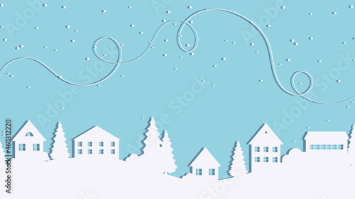 winter night landscape, winter landscape with snow, christmas night landscape