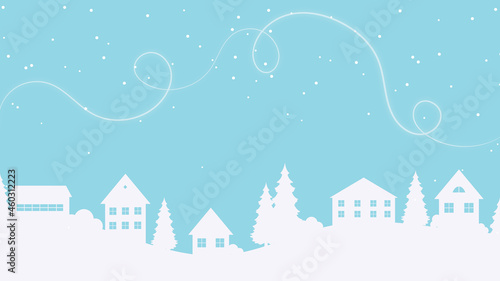 winter night landscape, winter landscape with snow, christmas night landscape © skadhi_art