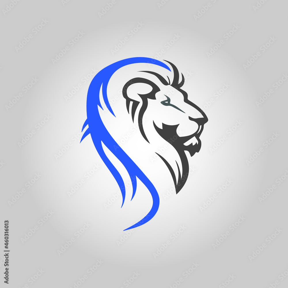 Lion logo vector illustration, emblem design, and logo design.