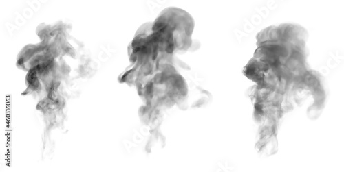 smoke steam isolated white background 