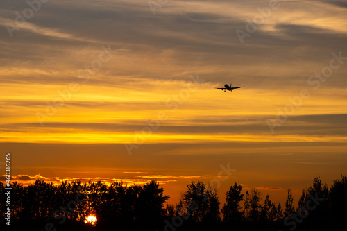 A large passenger plane is landing © ivan
