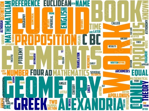 euclid typography, wordart, wordcloud, geometry,euclid,illustration,greek photo