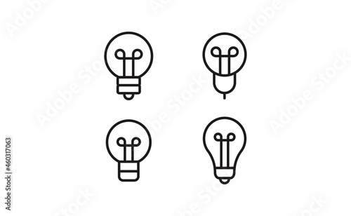 Idea symbol. Electric lamp vector icons. Light bulbs.