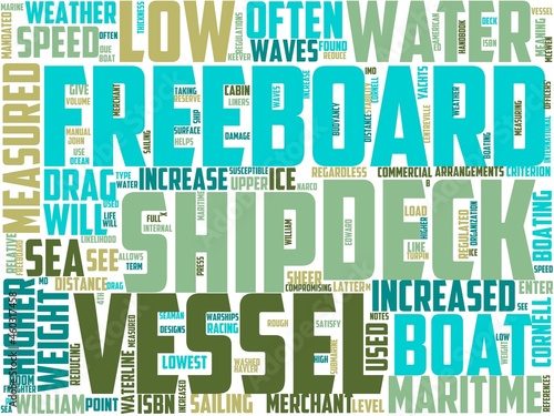 freeboard typography, wordart, wordcloud, freeboard,ship,nautical,boat photo