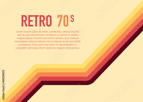 70s, 1970 abstract vector stock retro lines background. Vector illustration
