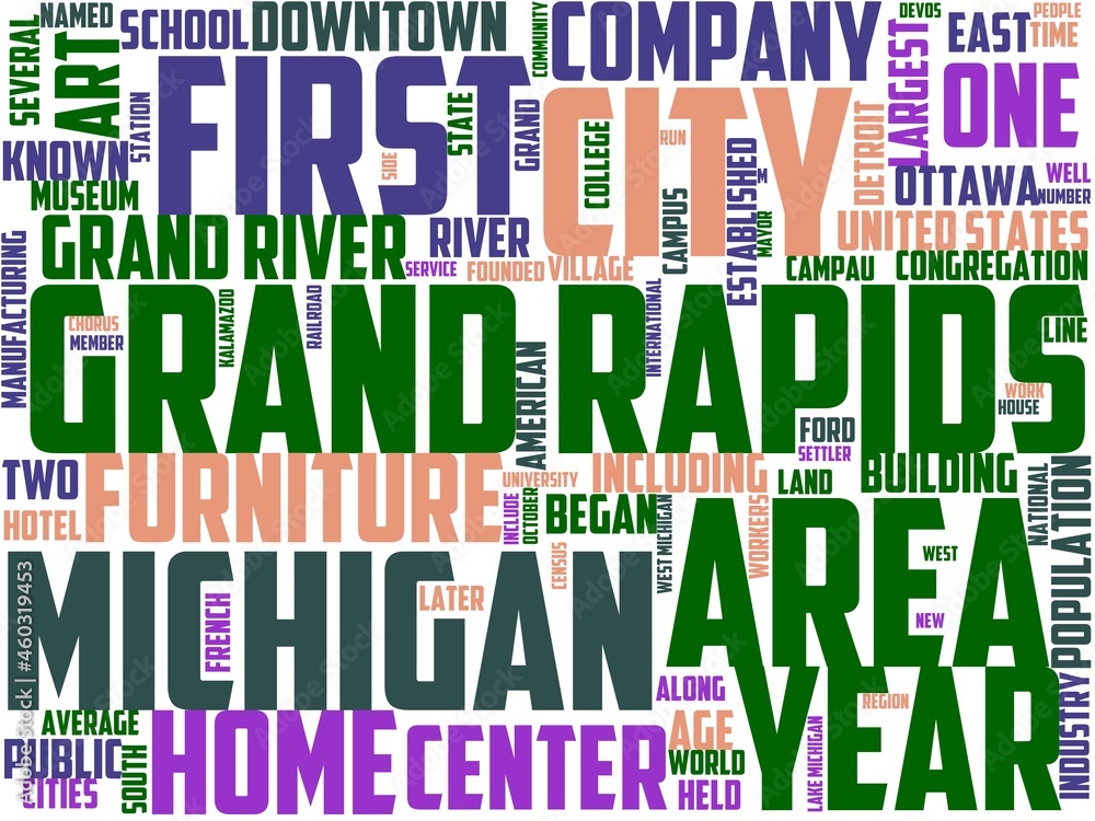 grand rapids typography, wordart, wordcloud, downtown,city,michigan,cityscape