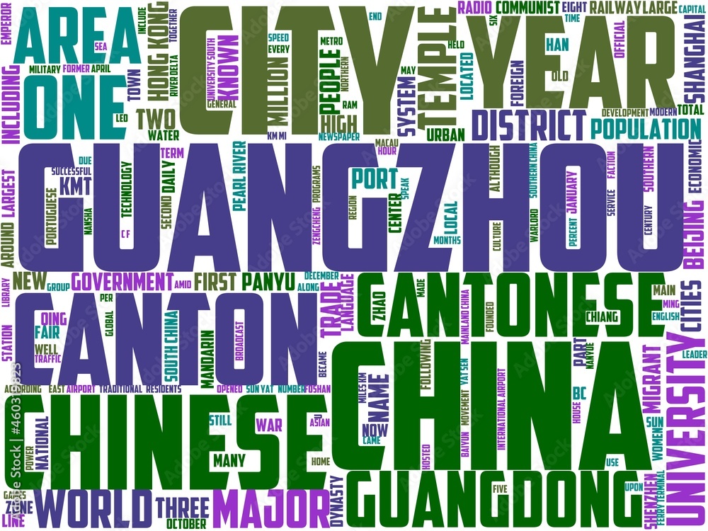 guangzhou typography, wordart, wordcloud, city,building,skyline,china