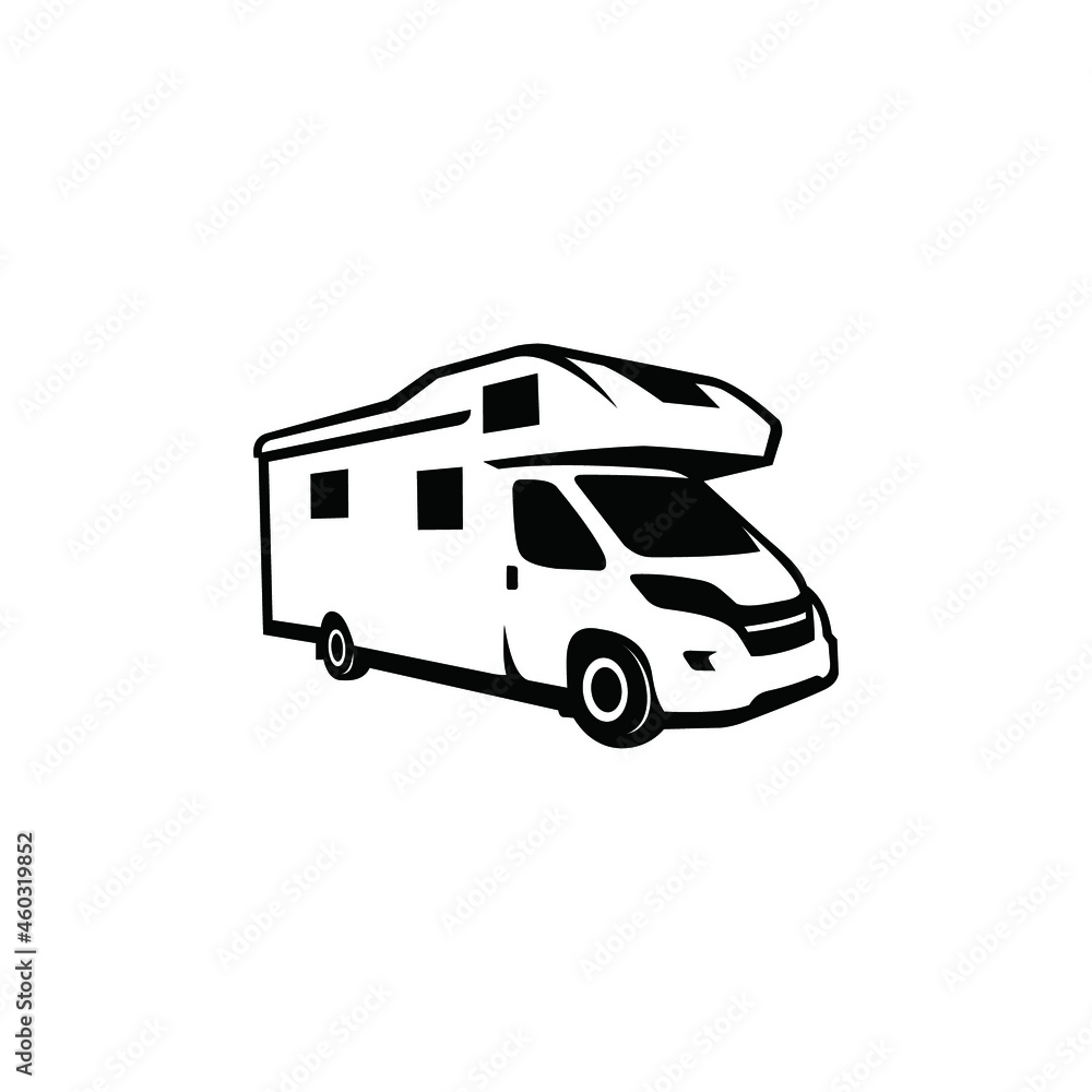 icon - vector illustration of the camper van - template design icon - vector illustration of the camper van - template design
