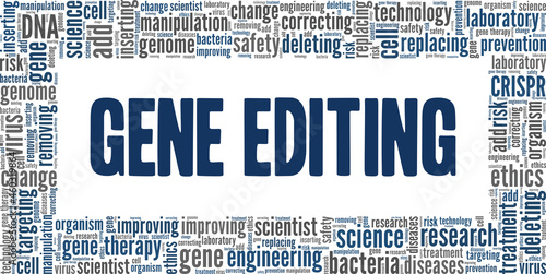 Gene or Genome editing vector illustration word cloud isolated on white background.