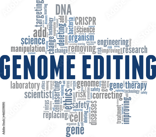 Gene or Genome editing vector illustration word cloud isolated on white background.