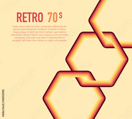 70s, 1970 abstract vector stock retro lines background. Vector illustration