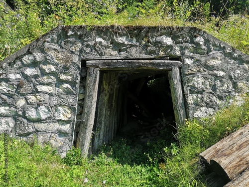 Old roman tunnel in gold mine Rosia Montana, Transylvania - Roman Galleries in Gold Mine