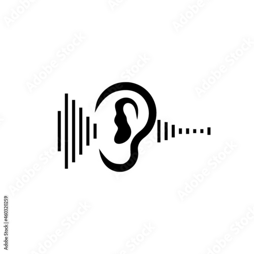Ear test icon isolated on white background