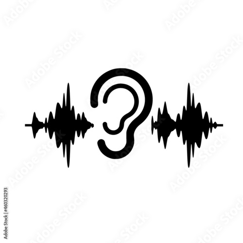 Ear test icon isolated on white background