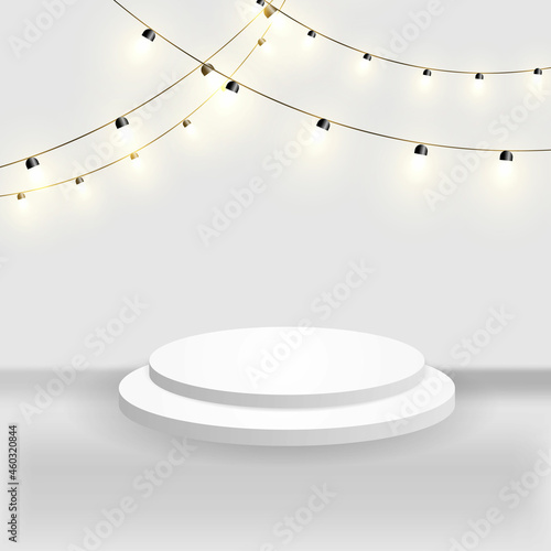 Bright podium for awards ceremony.Vector illustration