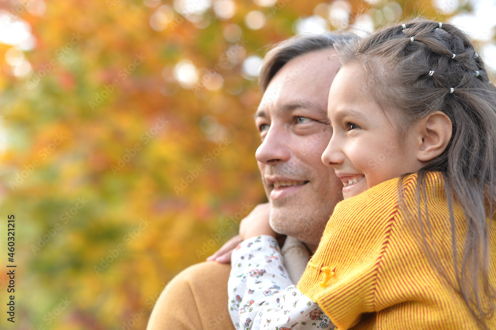 Portrait of a father and daughter having fun outdoors Portrait of a father and daughter having fun outdoors