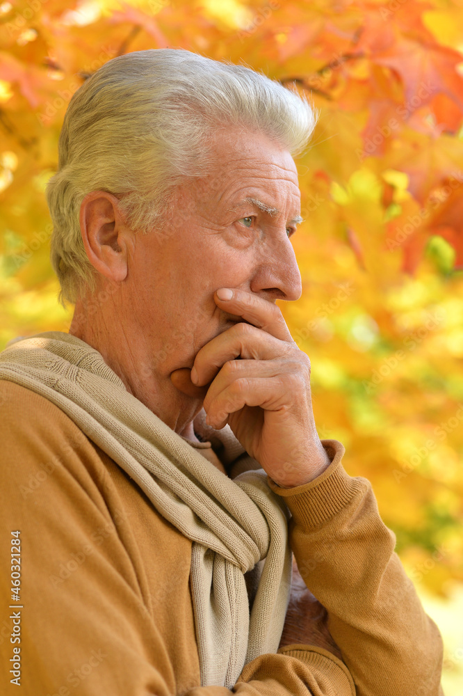 Close up portrait of senior man outdoors Close up portrait of senior man outdoors